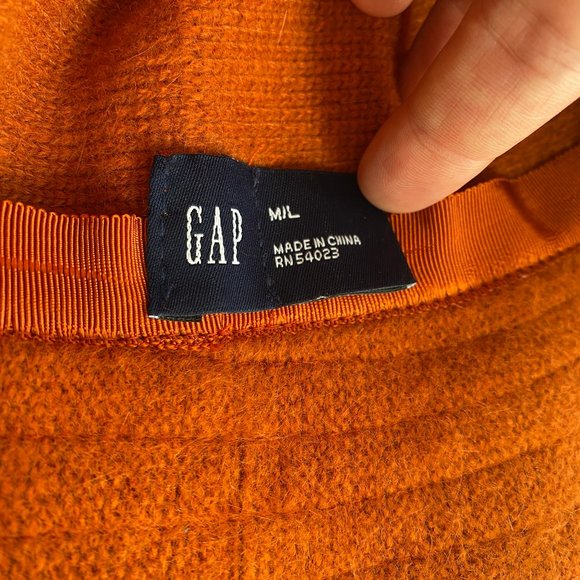 Y2K Burnt Orange Rabbit Hair Bucket Hat - Picture 4 of 5